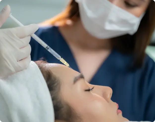 A injector training performing an aesthetic treatment at ITA